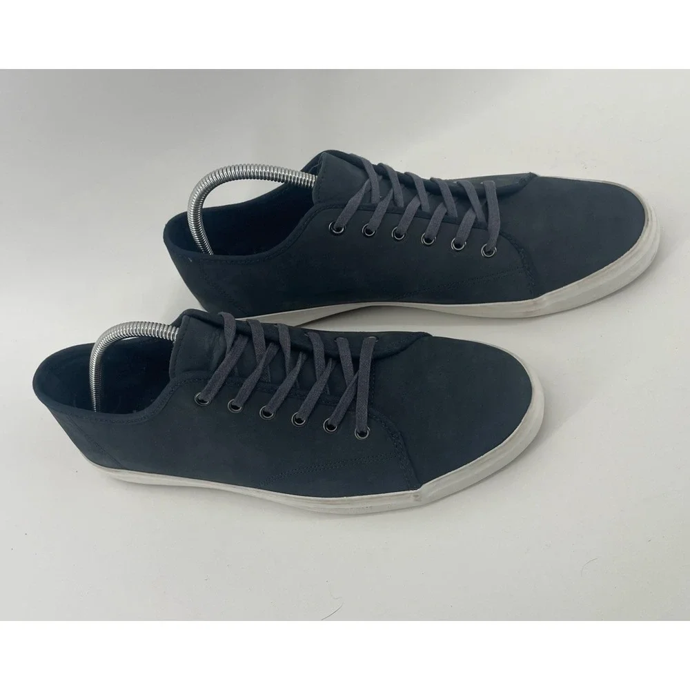 Banana Republic Sneakers Mens 11 Navy Blue Leather‎ Low Top Shoes Old Money Lux